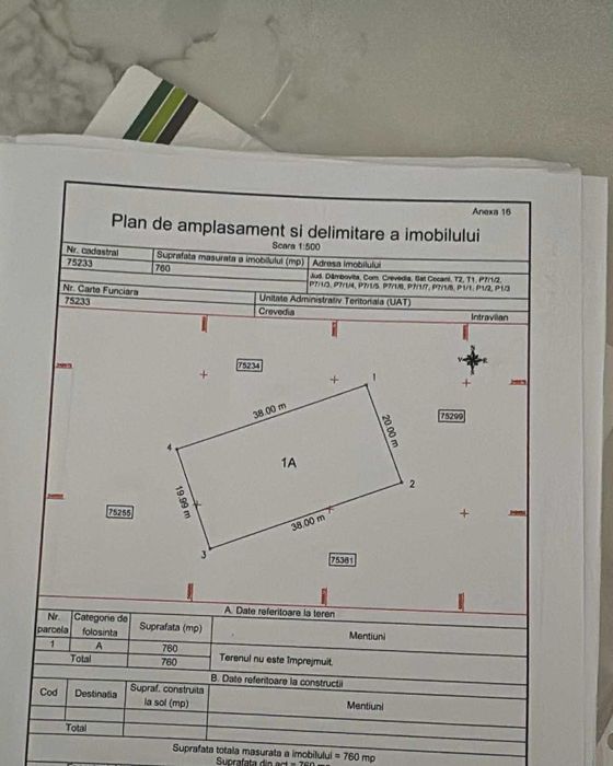 2 loturi de teren a cate 760mp fiecare