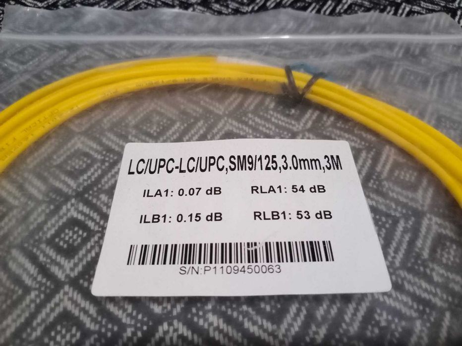 Патч Корд Оптоволоконный LC/UPC-LC/UPC SM 9/125 Duplex 3.0мм 3м