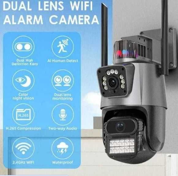 iCsee 12MP- двойна smart камера, външна WiFi- влагоустойчива