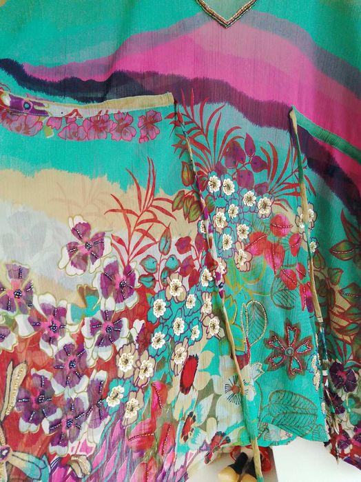 Плажно пончо с бродерия