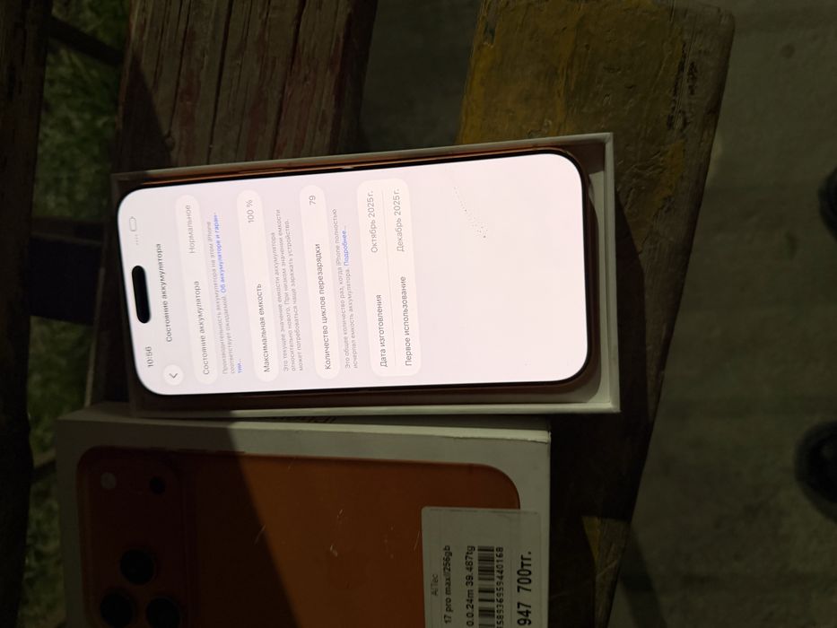 iPhone 17-й Pro Max 256 ГБ ёмкость 100%