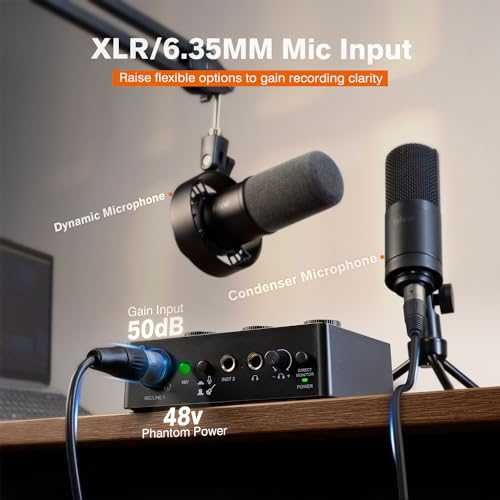 Аудио миксер FIFINE PC Audio Mixer USB XLR 48V