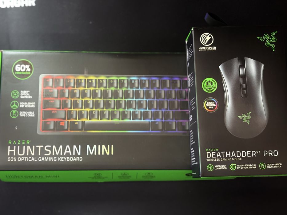 Razer Huntsman Mini + DeathAdder V2 Pro комплект с кутии