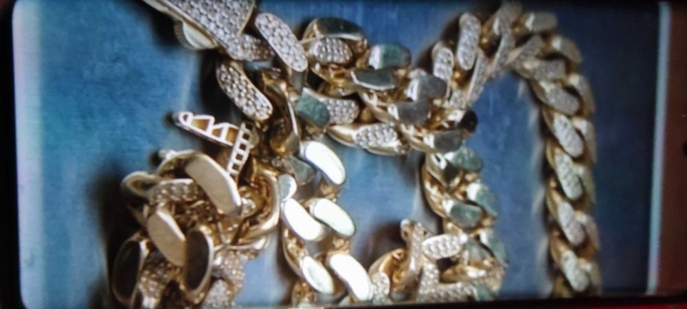 Lanț cuban și inel 14 k