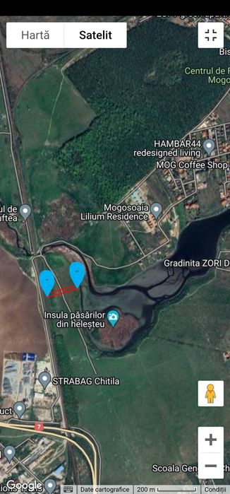 Vând teren amplasat   pe  malul lacului   Mogoșoaia