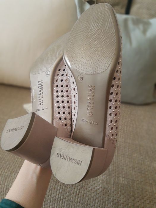 Pantofi Hispanitas NOI din piele întoarsă perforată