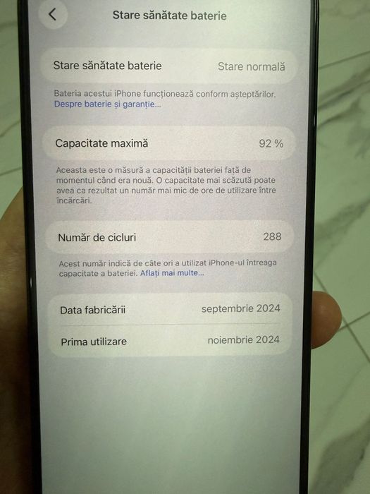 iPhone 16 Pro Max 256 Gb Black / stare foarte buna / full box /