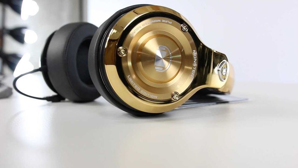 Нераспечатанные наушники Monster 24K DJ Over-Ear Gold Limited Edition