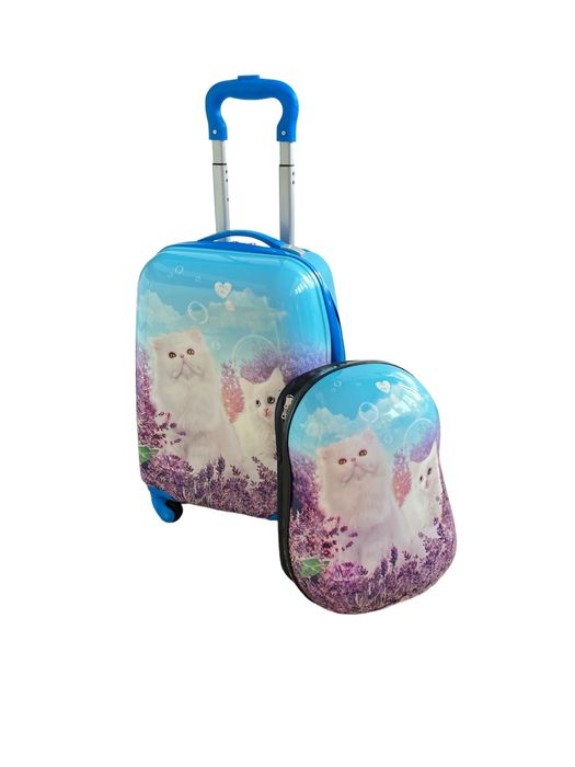 Детски куфар за ръчен багаж+раница 46x30x21 см | ABS, 4 колела 360°