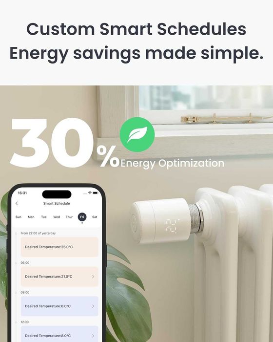 Смарт термоглава SwitchBot Matter Combo + Хъб (Apple HomeKit / Alexa)