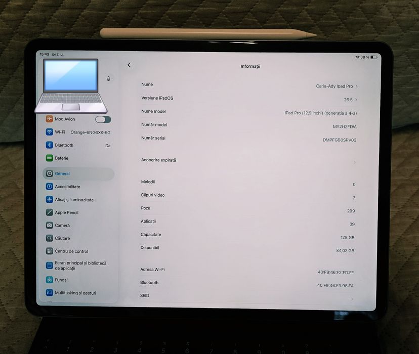 Ipad Pro 12.9  4-th(2020) 128 Gb Wi-Fi cu Magic Keybord + Husă + Pen