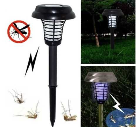 Капан за комари и насекоми тип соларна лампа 2в1 с UV и LED светлина
