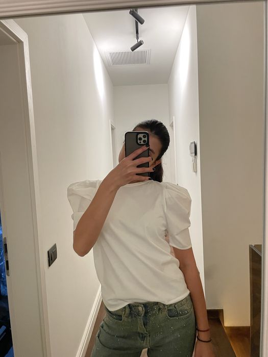 Tricou maneci bufante Zara