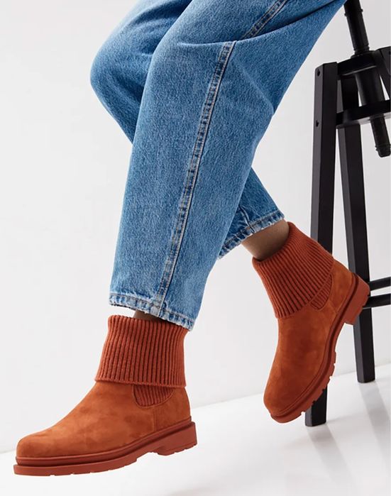 Натуральный замш осень зима ботинка полусапожка