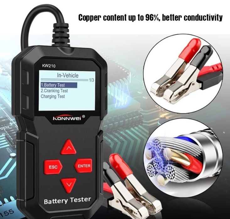 Тестер за акумулатор Konnwei 210 проверка на акумулатор тестакумулатор