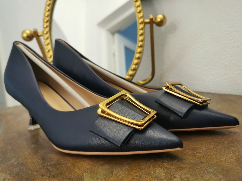 C.Paravano-Pantofi Stiletto, toc 7 cm, catarama trapez