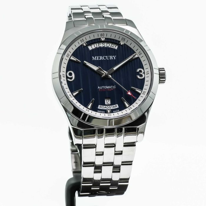 Ceas Mercury - Roadstar Automatic Swiss Made - MEA493-SS-9 - White Calendar - Bărbați