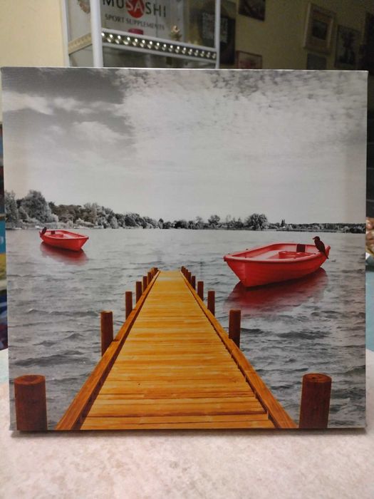 Картина Езеро с лодки от Италия