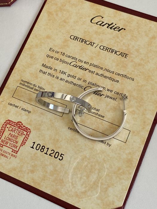 Cercei Cartier LOVE Small White Gold 750