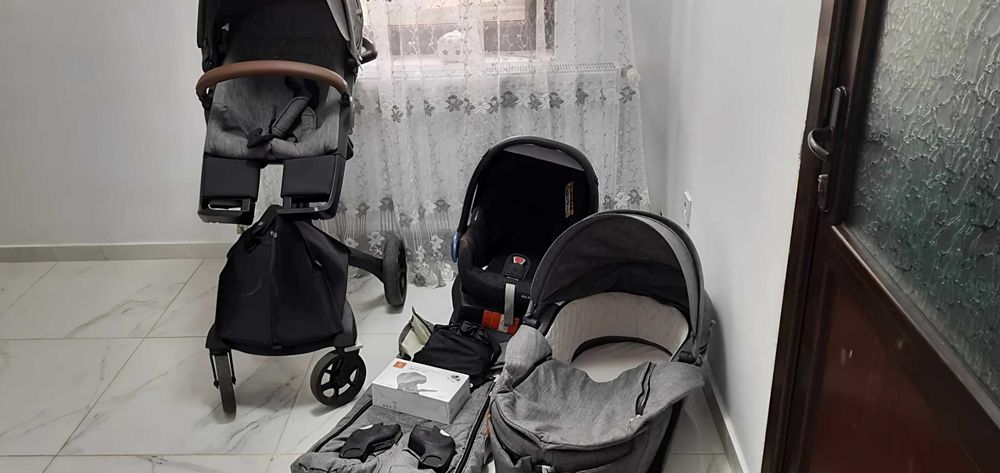 Stokke Xplory V6 3 în 1 + scoică Maxi Cosi Cabriofix + bază Isofix