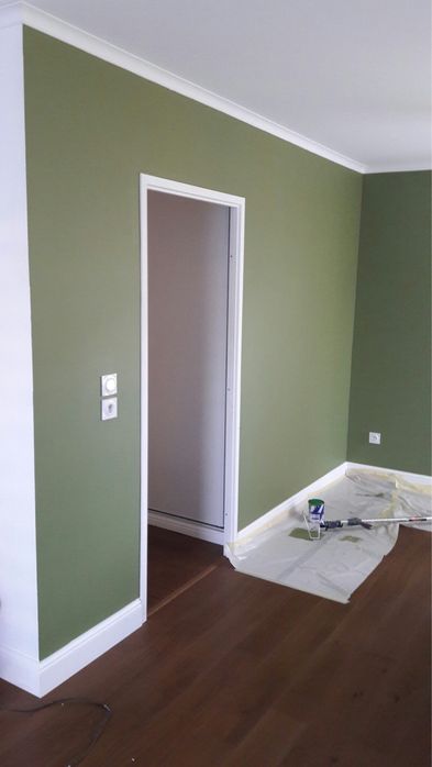 Покраска стен потолков.