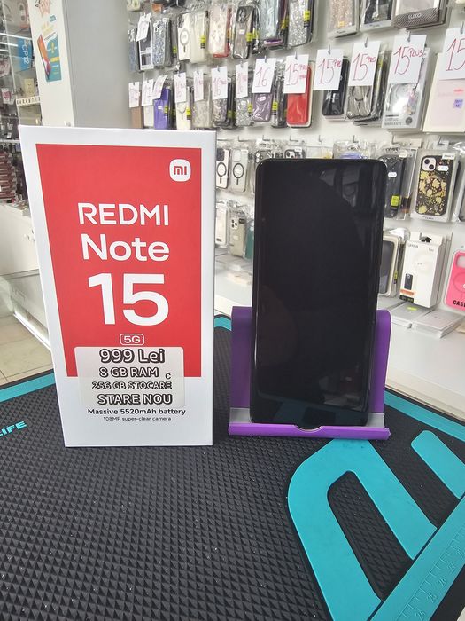 Redmi Note 15 5G, 8/256 GB, Nou, Garanție
