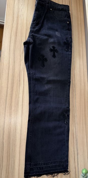 Blugi negri chrome hearts