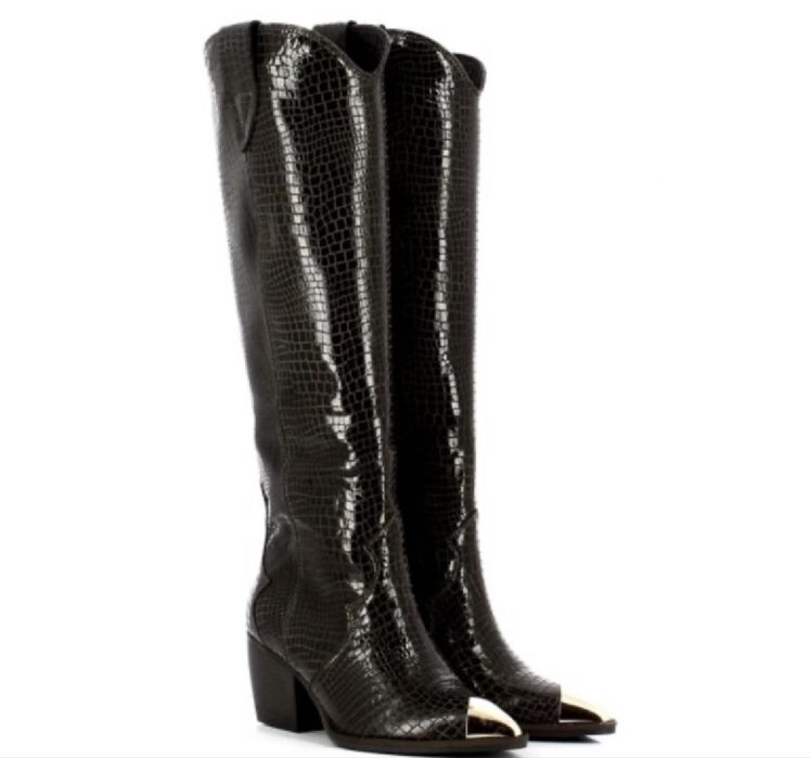 Cizme Carinii din piele naturala lacuita