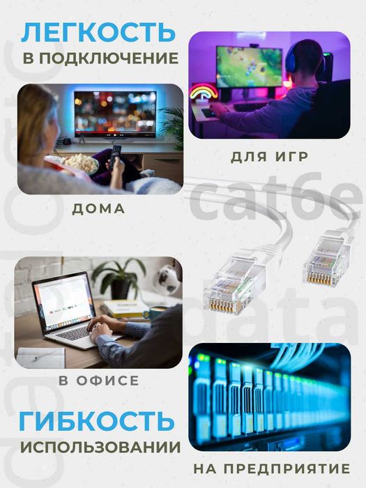 Интернет кабель (лан, сеть, lan) wifi uchun sim tezligi 1 gigabit