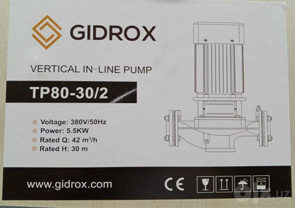 Циркуляционный насос GIDROX "ОФИЦИАЛЬНЫЙ ДИЛЛЕР", TP80-30/2