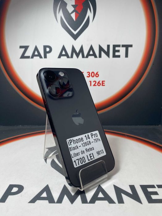 ZAP AMANET Vitan - iPhone 14 Pro - 128GB - Black - 75%