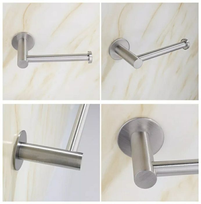 Suport hartie igienica din inox prindere banda dubluadeziva fara gauri