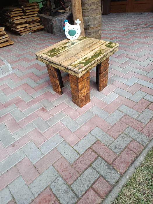 Masa cafea blat sticla sau lemn recuperat