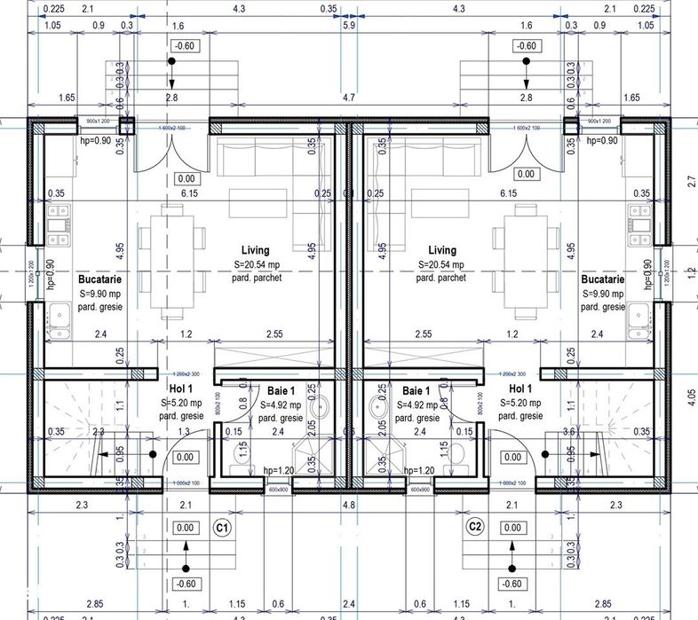 Casa tip duplex P+E+M, 139mp utili, teren 240mp, Izvor