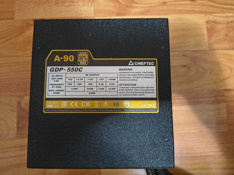 Sursa PC Chieftec 550W 90+ Gold Semi-Modulara