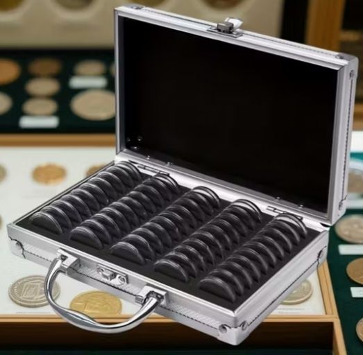 Алуминиев куфар за монети, размер 20,7 см./13 см./5 см.