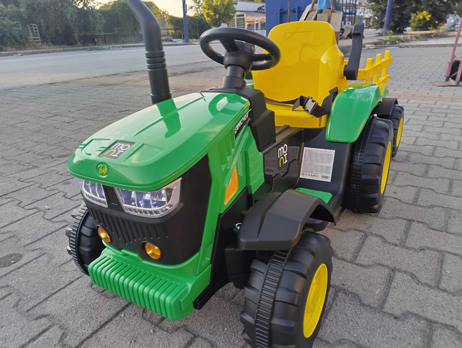 TEXAS акумулаторен трактор с ремарке RANCHER зелен
