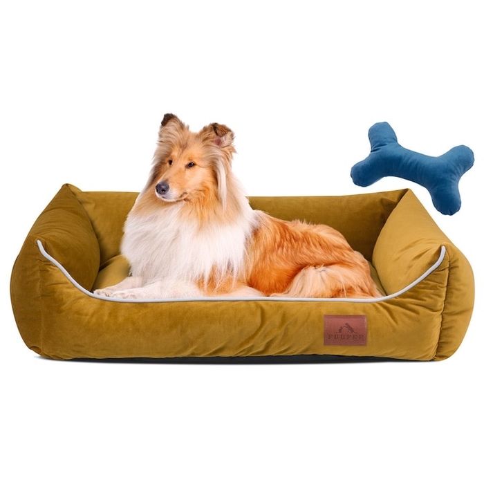 Culcuș pentru animale de companie, crem mustariu, 100 x 800