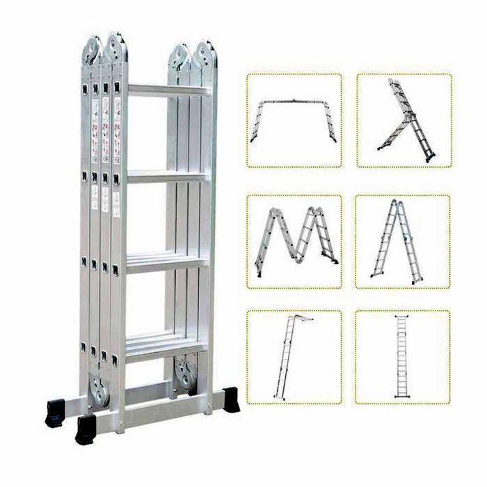 Scara aluminiu cu balama 4.7 metri 4x4 trepte greutate max 150 kg