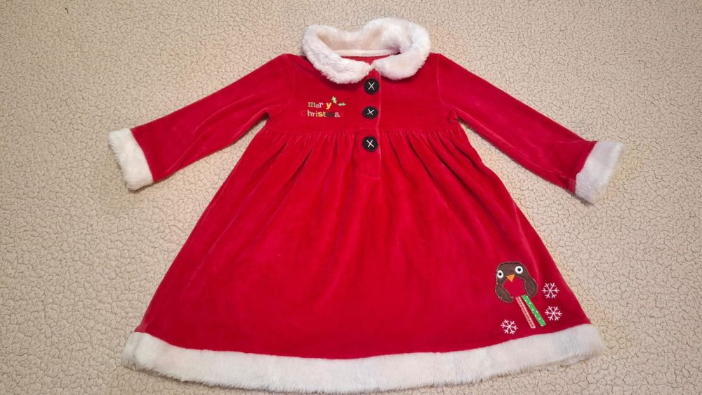 Брендовое рождественское платье из мягкого велюра.