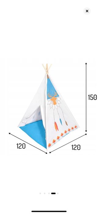 Детска палатка с дървена рамка 120х120х150см.