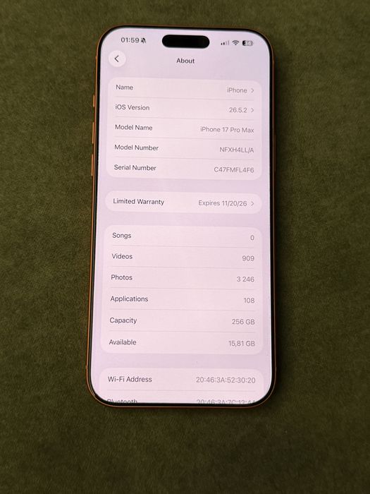 Iphone 17 pro Max 256gb eSim  America