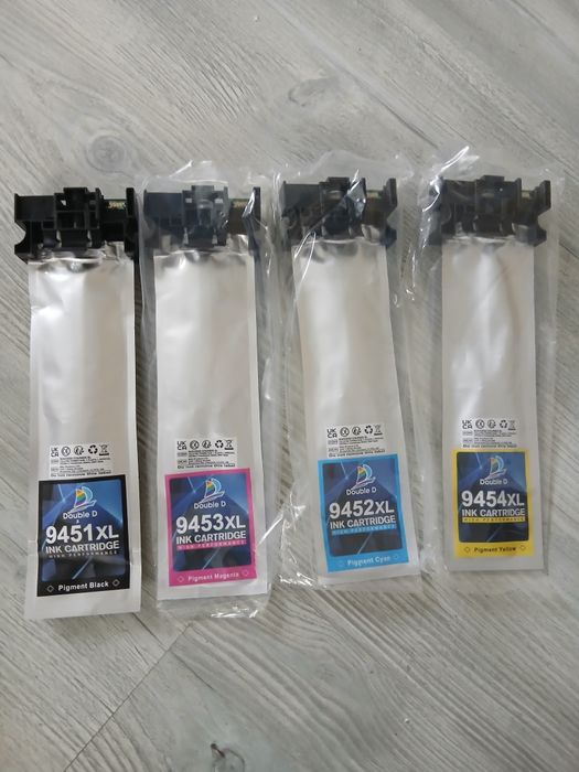 set de 4 cartușe de cerneală compatibile (CMYK) pentru imprimante HP sau Epson