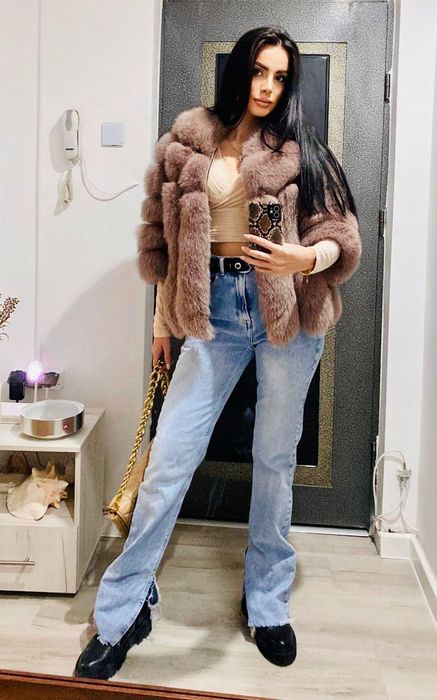 Blană naturală vulpe cenușie