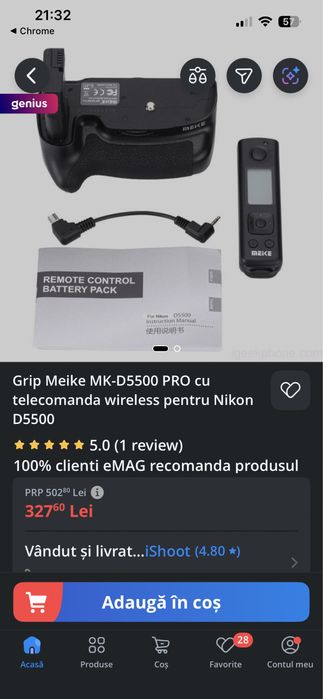 Grip meike mk d5500 pro pentru Nikon