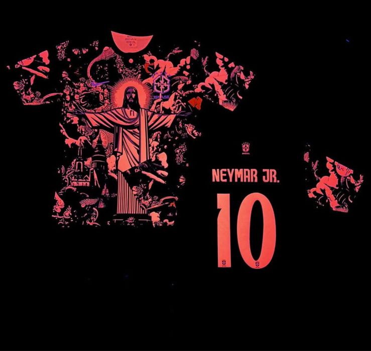 Футболна тениска на Neymar неонова