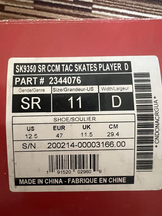 Коньки CCM , 45-47