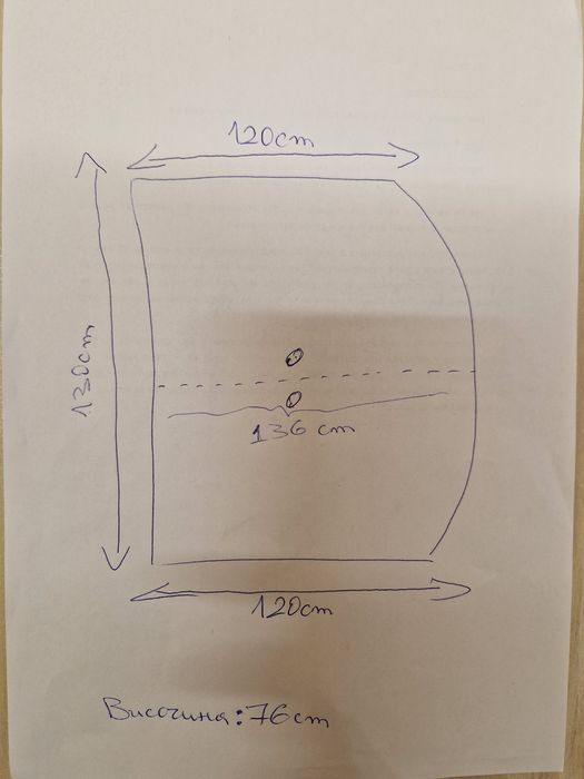 Бюро за стена - с изход за кабели
