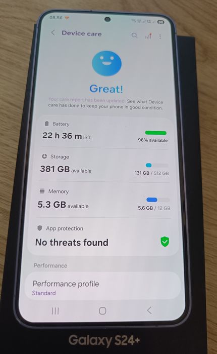 Samsung S24 Plus, Violet Mov-Ca NOU- 512 Gb,Android 16,Dual SIM