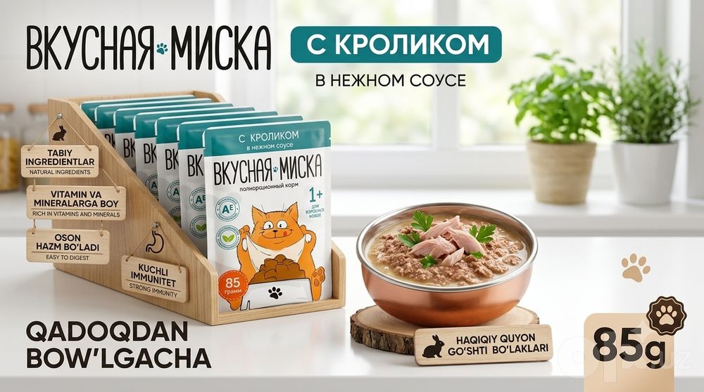 Вкусная Миска. Корм паштет для кошек.